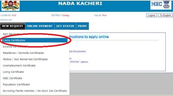 How To Apply For Caste Certificate Online In Karnataka