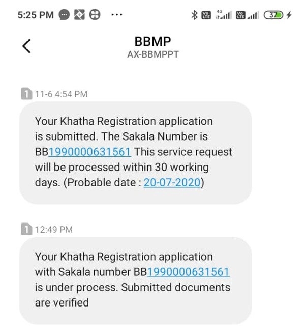 BBPM Khata Transfer Online Offline Application Bangalore Karnataka