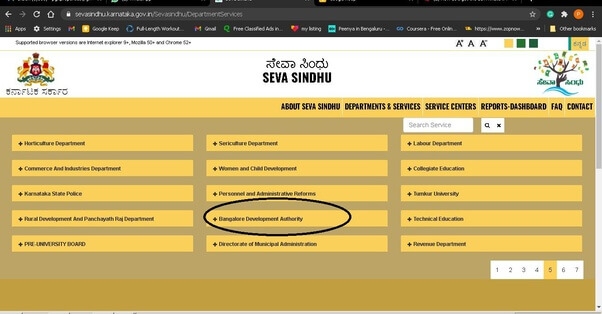 Seva Sindhu BDA Khata transfer Bangalore download