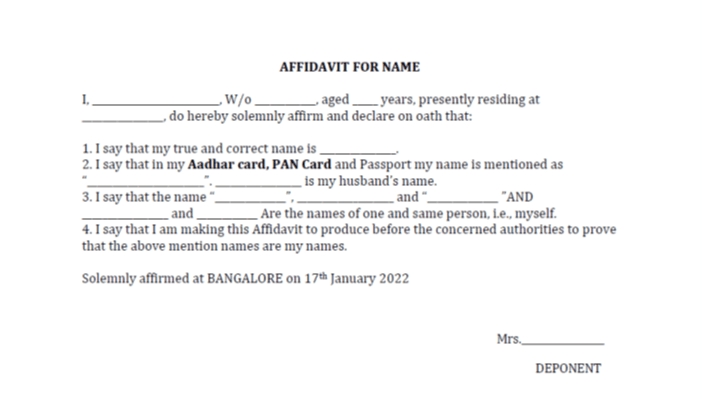 How To Get An Affidavit For Same Person With Different Name 