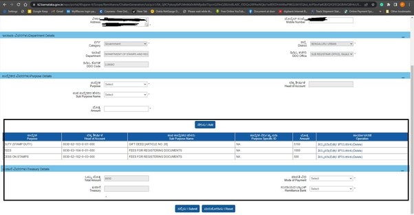 gift deed of immovable property karnataka