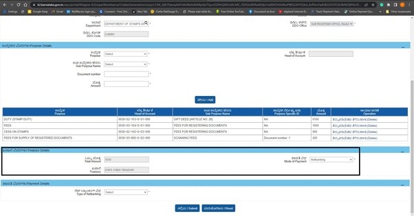 gift deed for transfer of shares karnataka