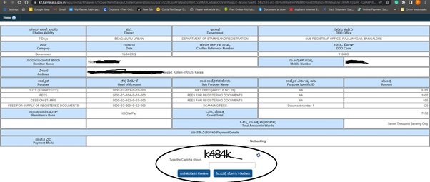 Bangalore gift deed form