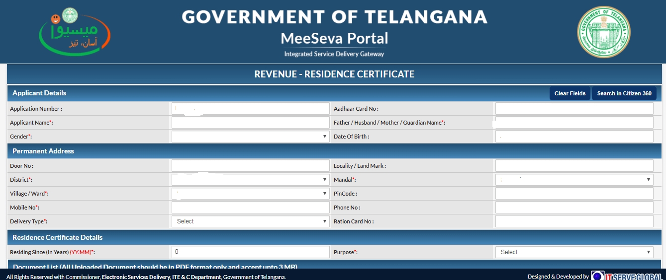 how-to-get-residence-certificate-in-telangana-2022